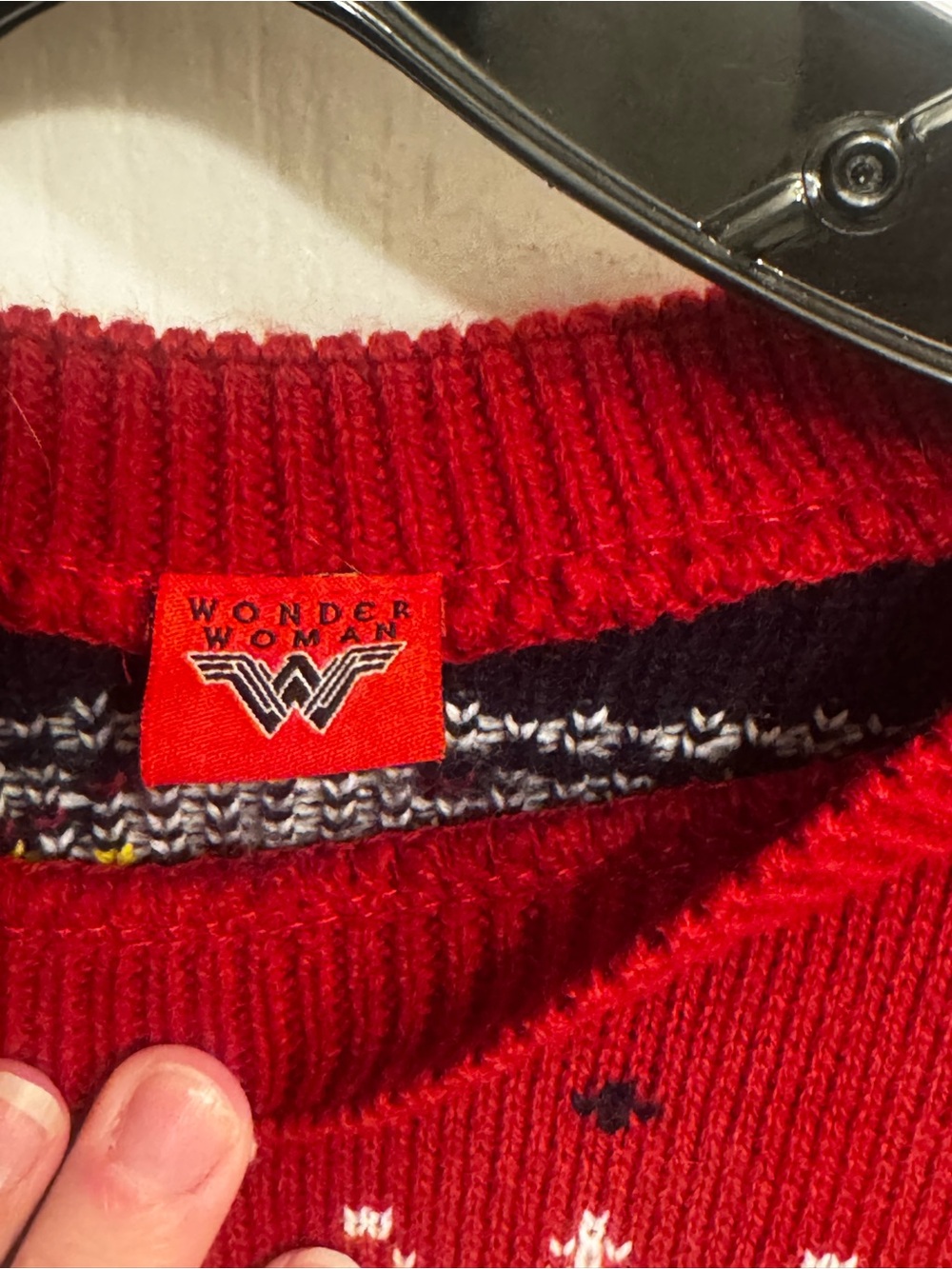Wonder Woman Crewneck Sweater - Red, Black & Yellow - Picture 5 of 6